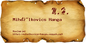 Mihálkovics Hanga névjegykártya